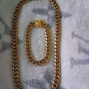 Cuban link gold set